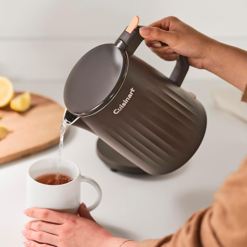 Cuisinart غلاية كهربائية ساخنة بسعة 1 لتر من سوهو، غلاية شاي مع داخلية من الفولاذ المقاوم للصدأ، تشغيل بلمسة واحدة لغلي الماء للشاي، الكاكاو الساخن، أو الشوفان الفوري، CK-10BK، أسود - Image 2